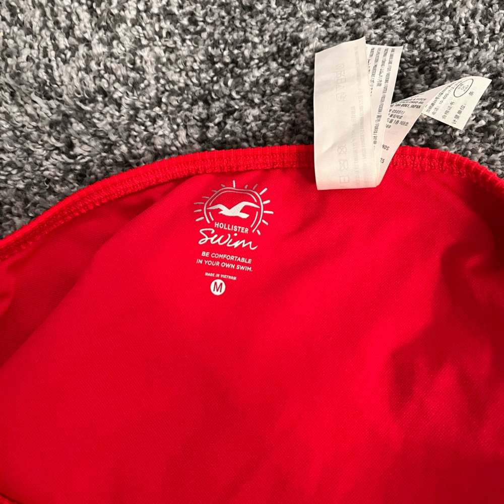 red hollister swim bottoms